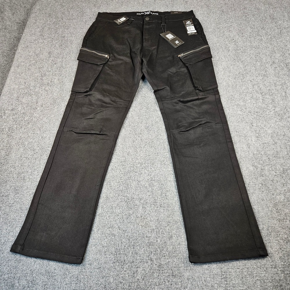 XRAY Jeans Mens Slim Fit Commuter Cargo Pants Black XRPT-7100597 34x32 NWT
